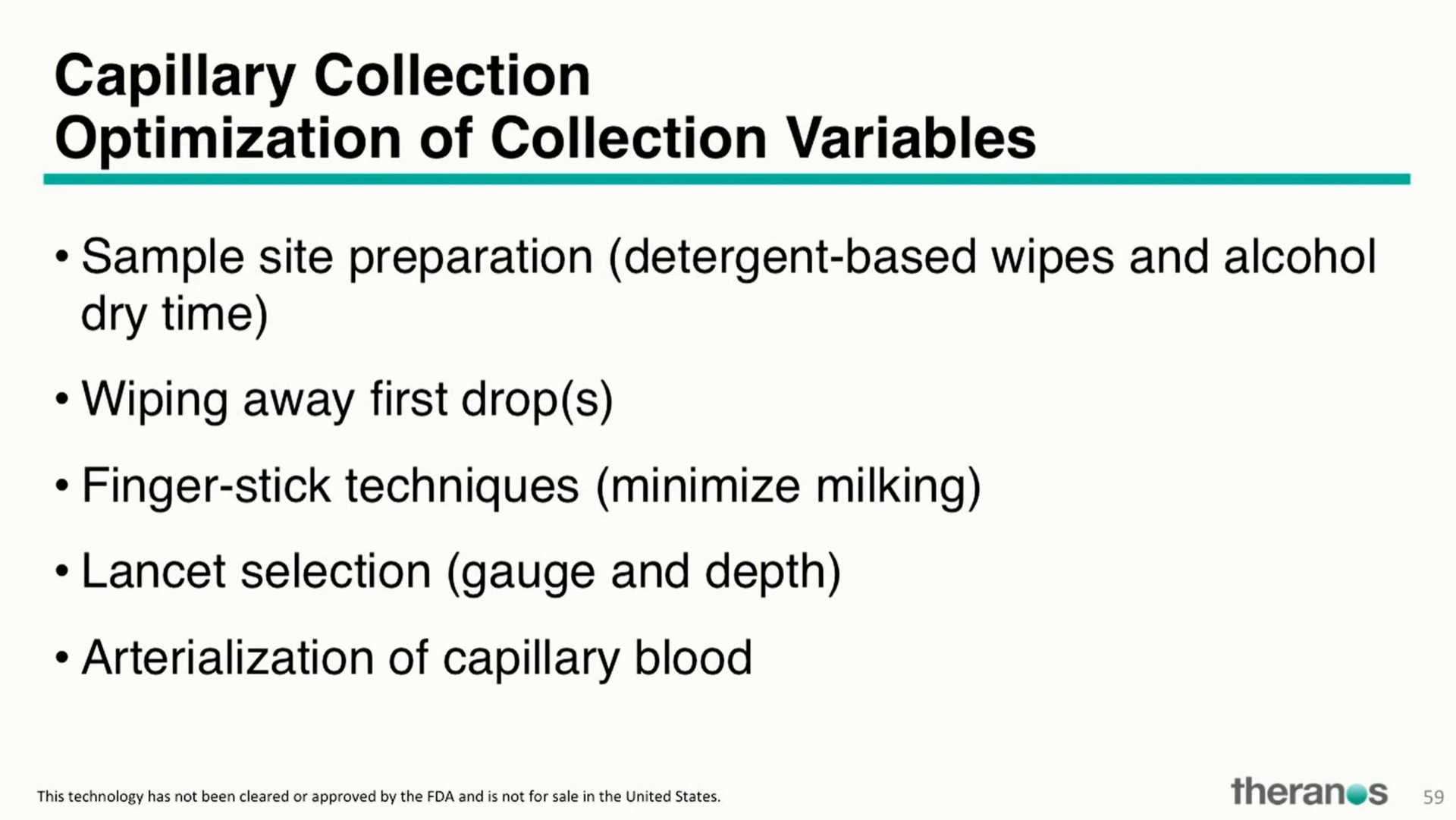 capillary collection optimization of collection variables | Theranos