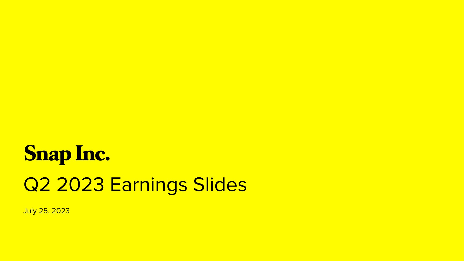 earnings slides snap | Snap Inc