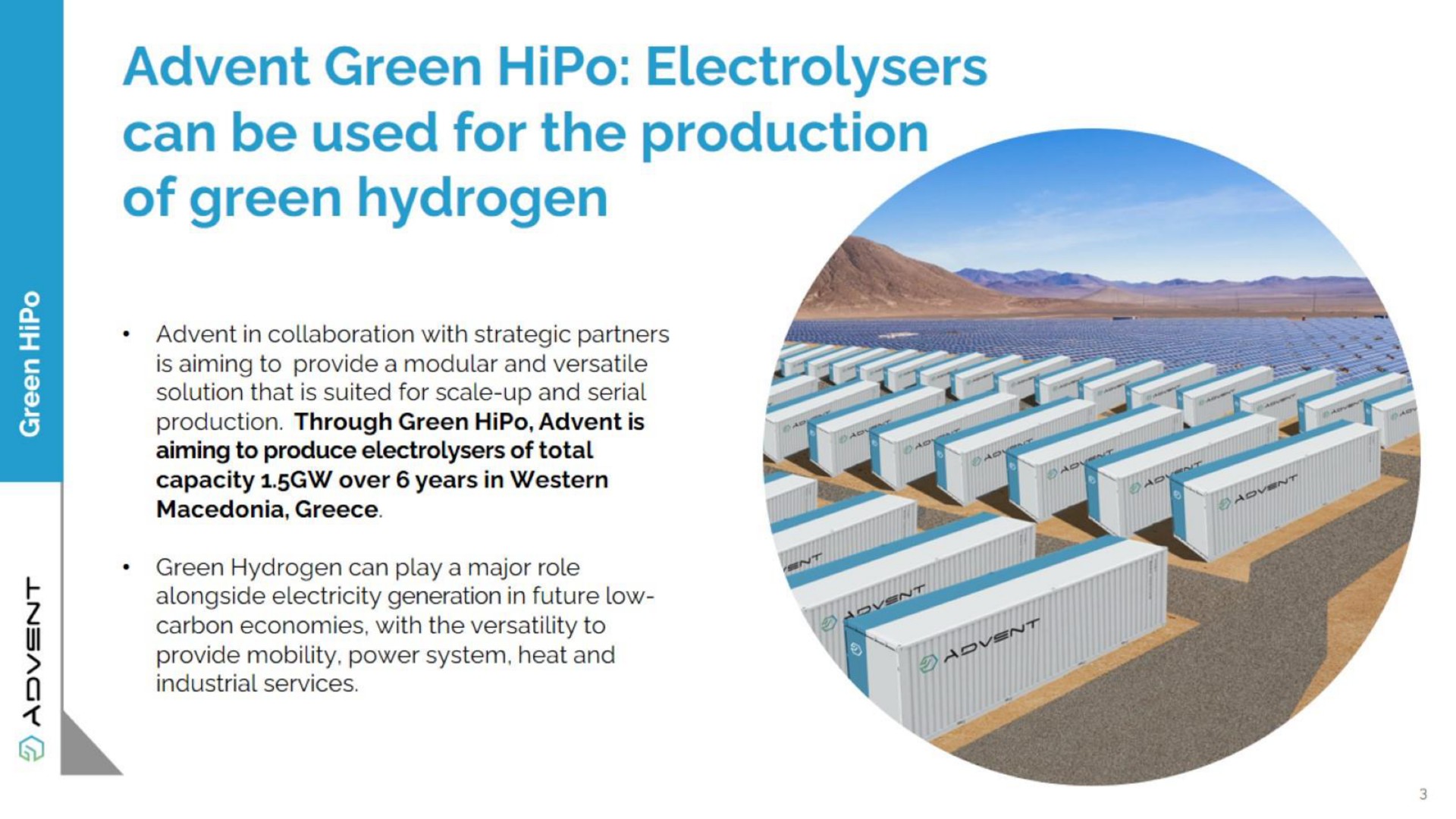 green can be used for the production of green hydrogen | Advent