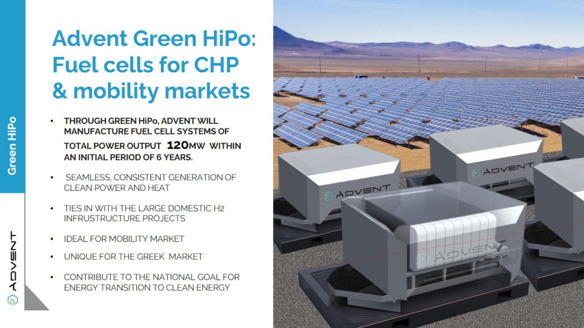 green fuel cells for mobility markets | Advent