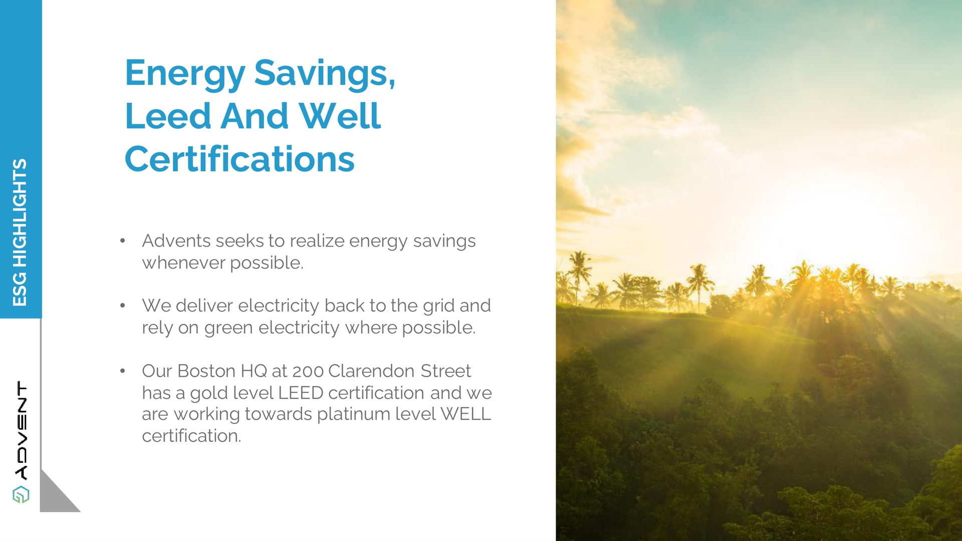 energy savings leed and well certifications | Advent