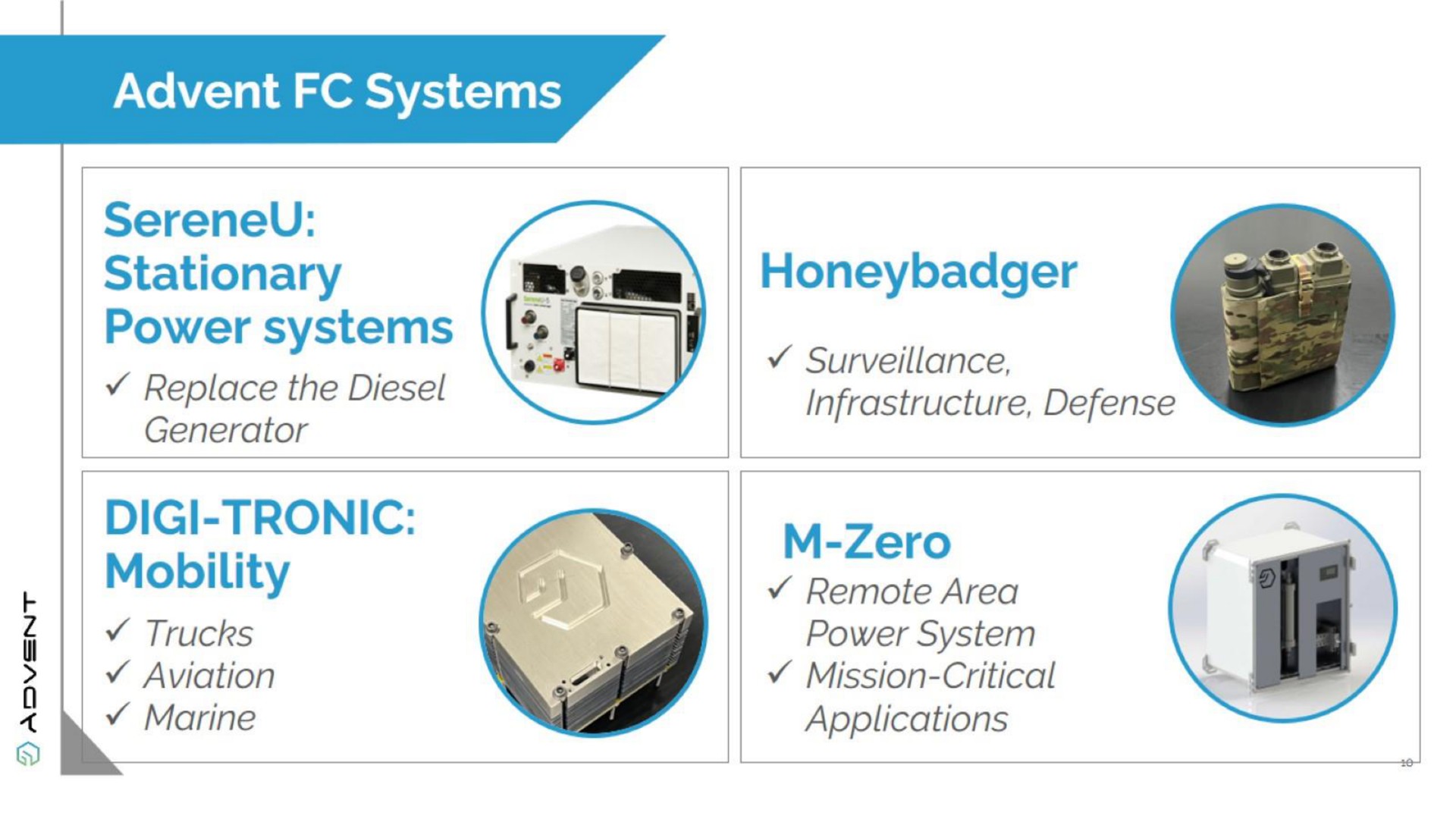 systems stationary power systems mobility zero | Advent