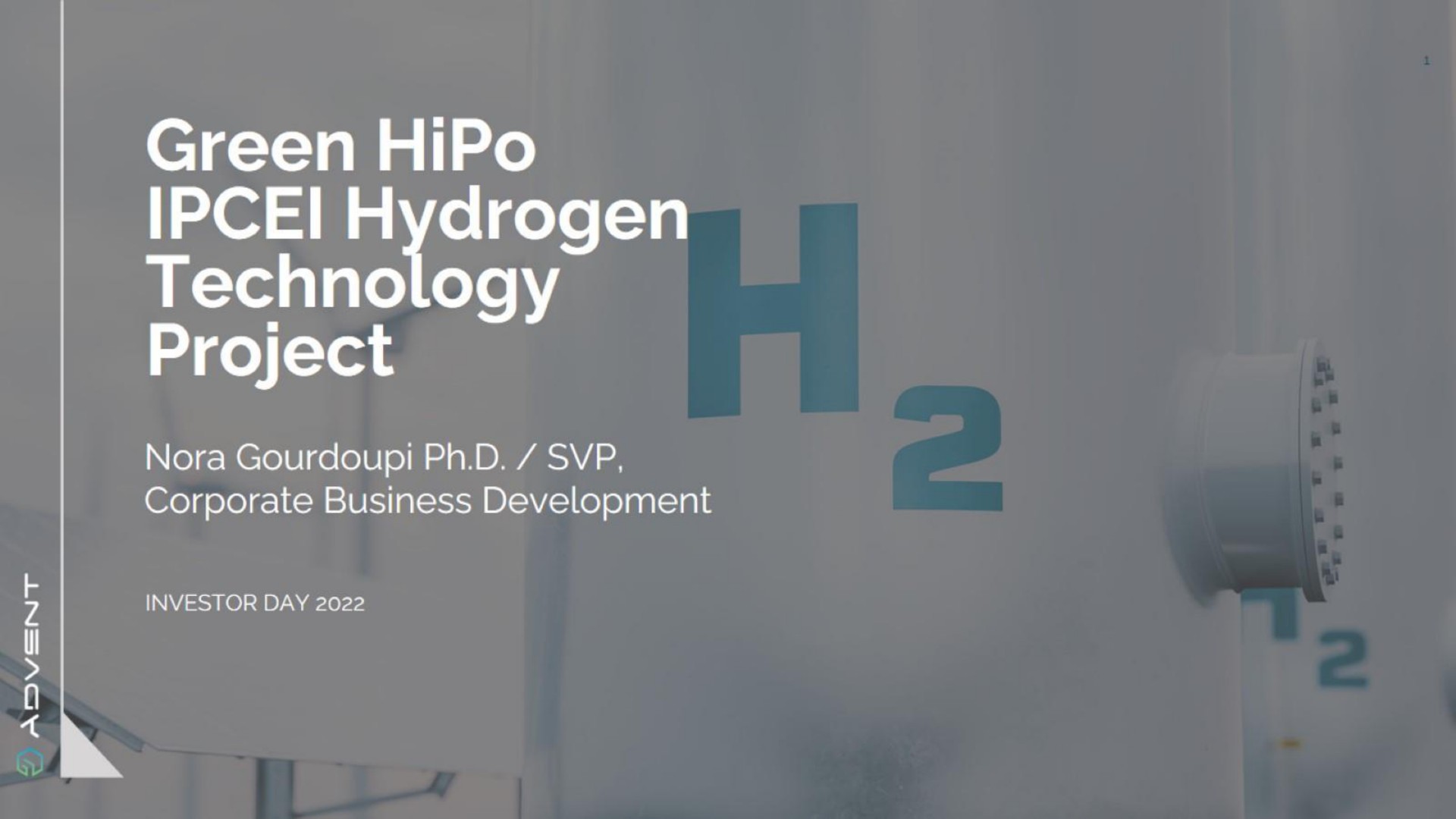 green hydrogen technology project | Advent