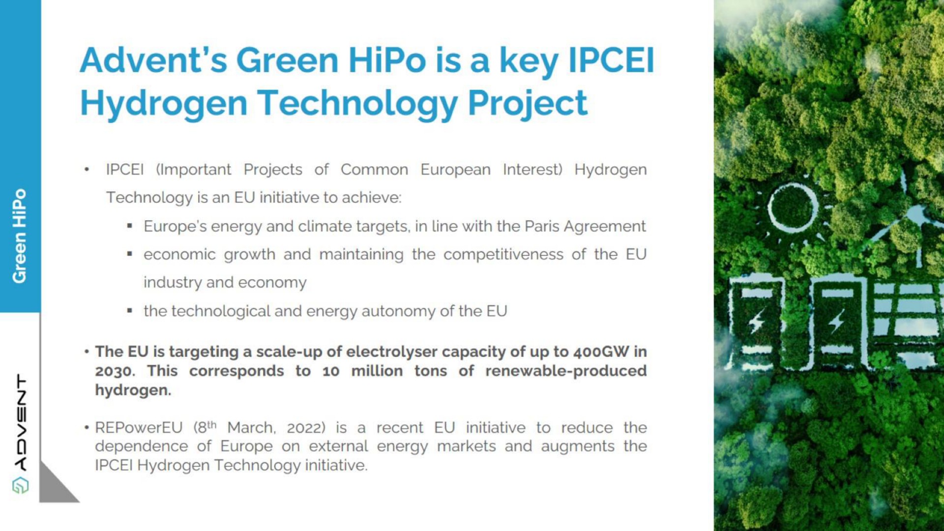 green is a key hydrogen technology project | Advent