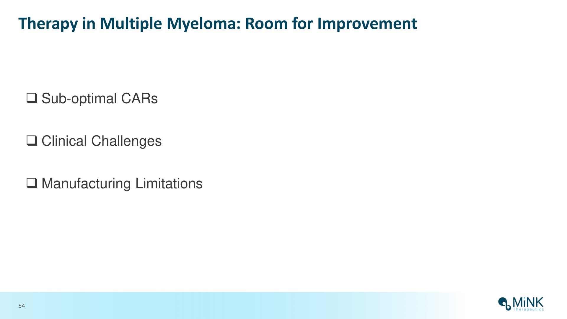 therapy in multiple myeloma room for improvement mink | Mink Therapeutics