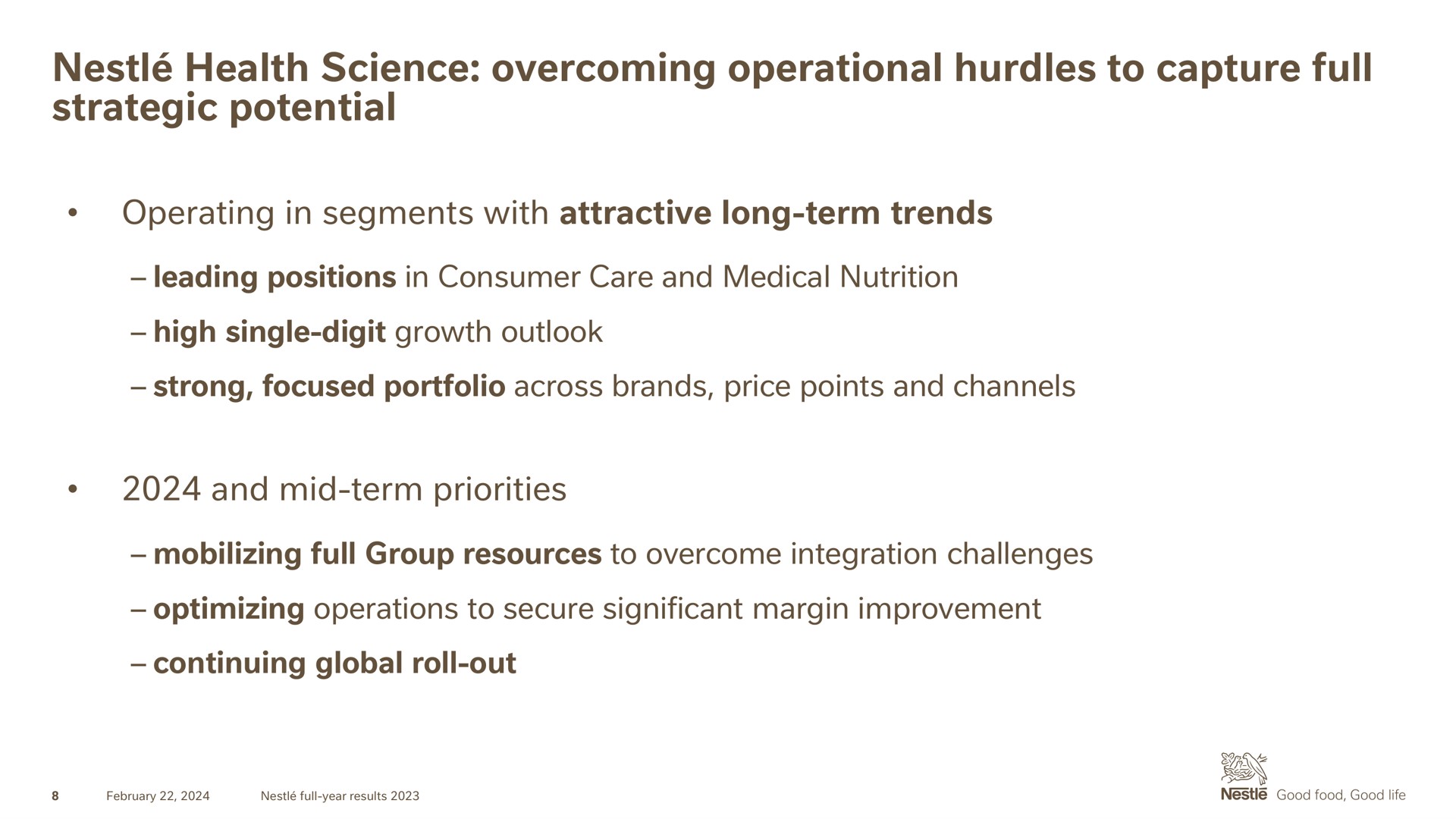 health science overcoming operational hurdles to capture full strategic potential | Nestle