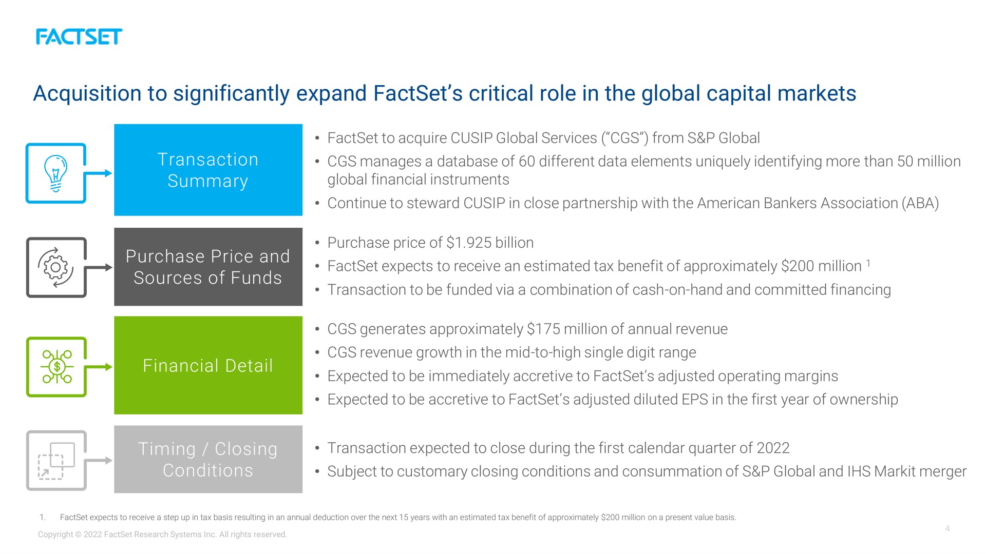 acquisition to significantly expand critical role in the global capital markets | Factset