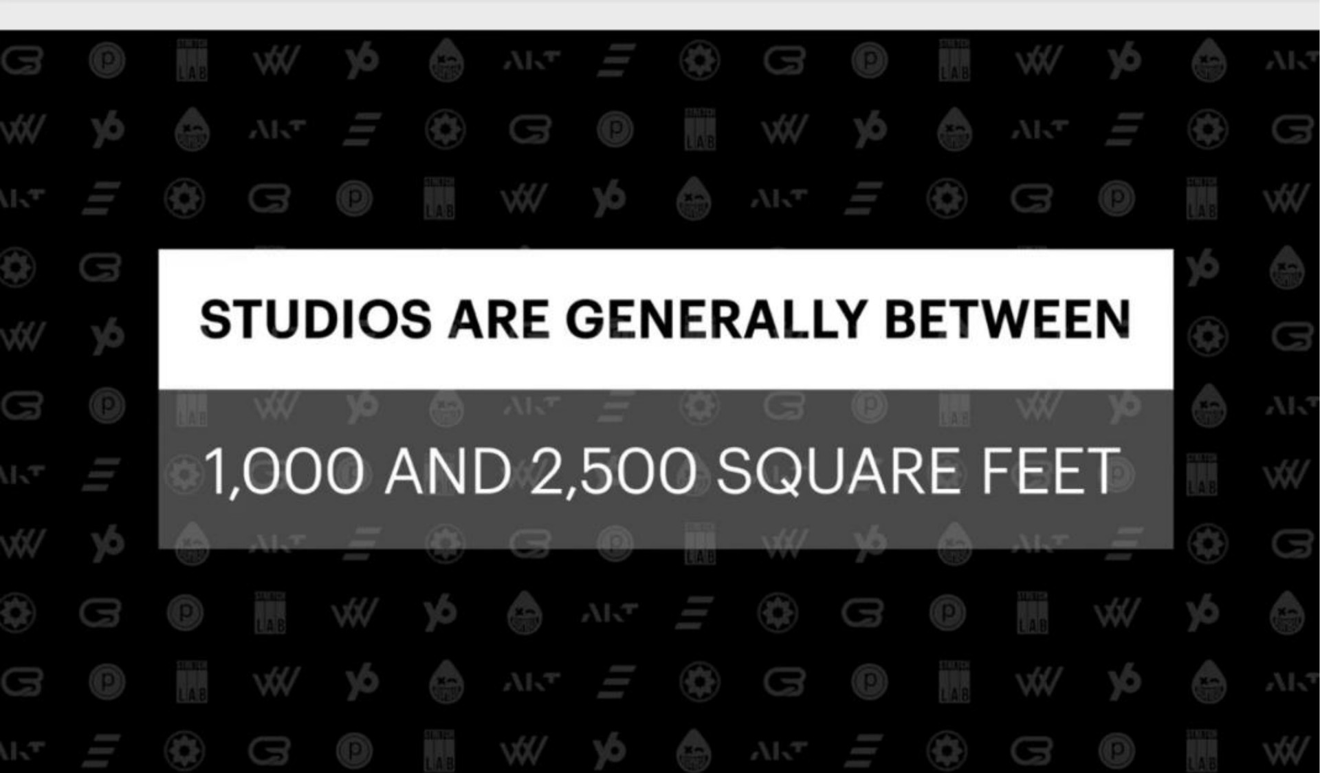 studios are generally between and square feet | Xponential