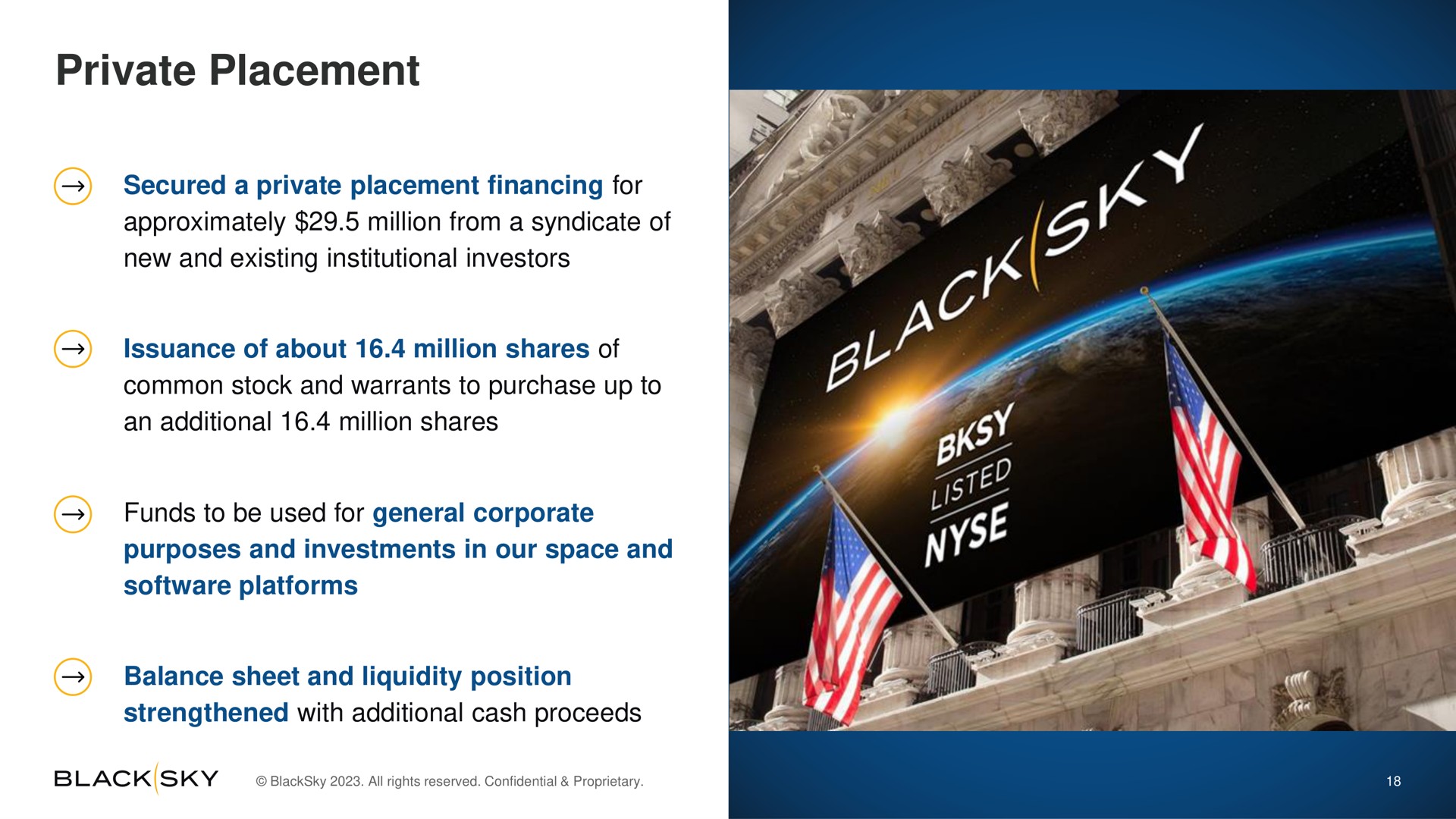 private placement | BlackSky