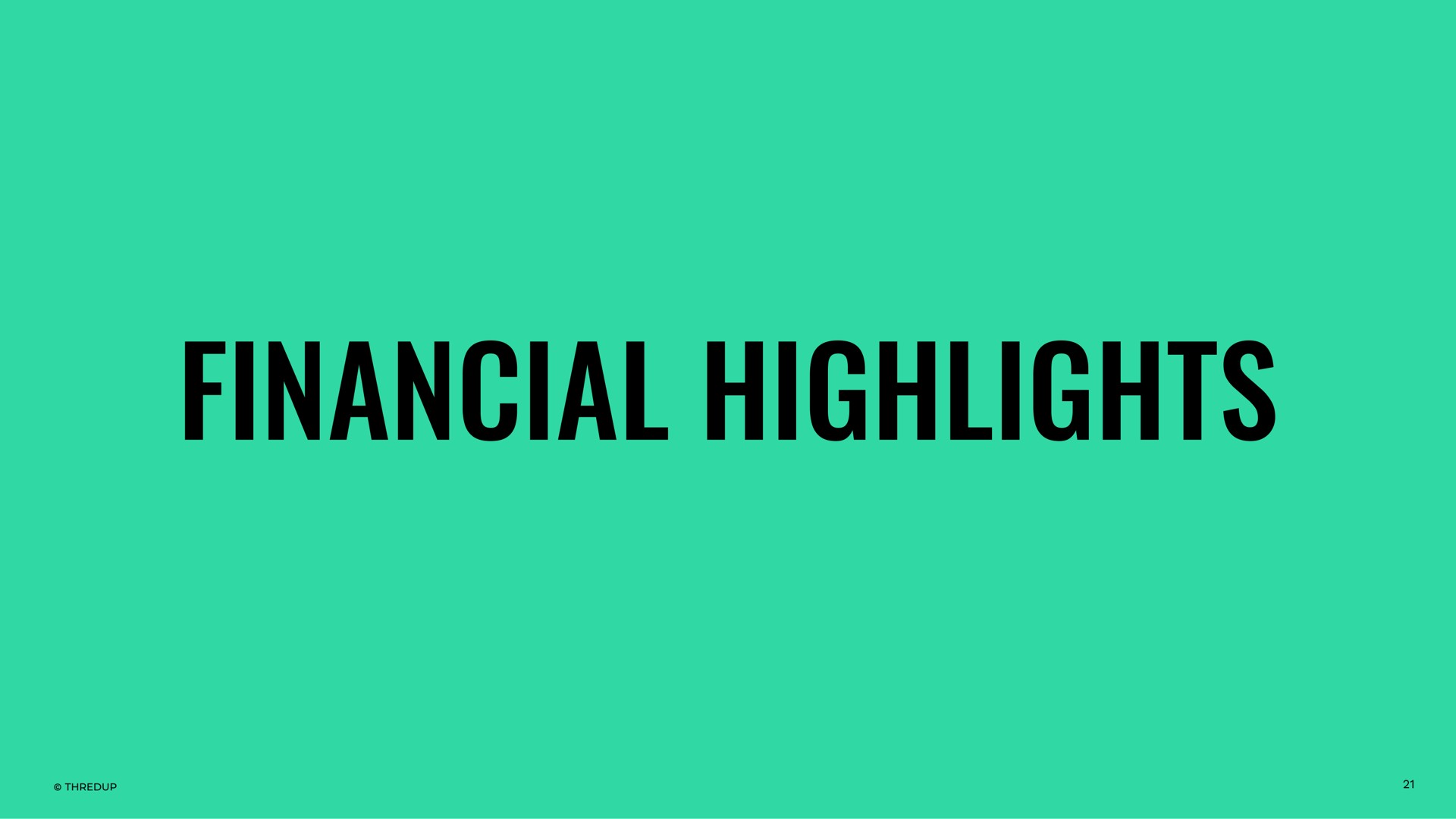 financial highlights | thredUP