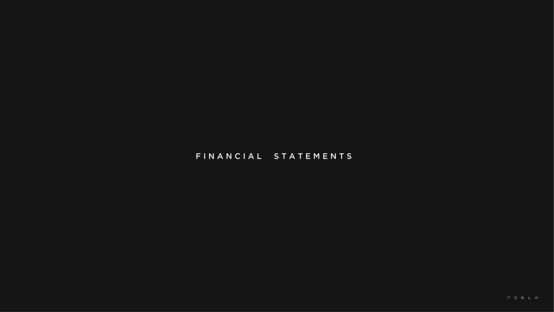 financial statements | Tesla