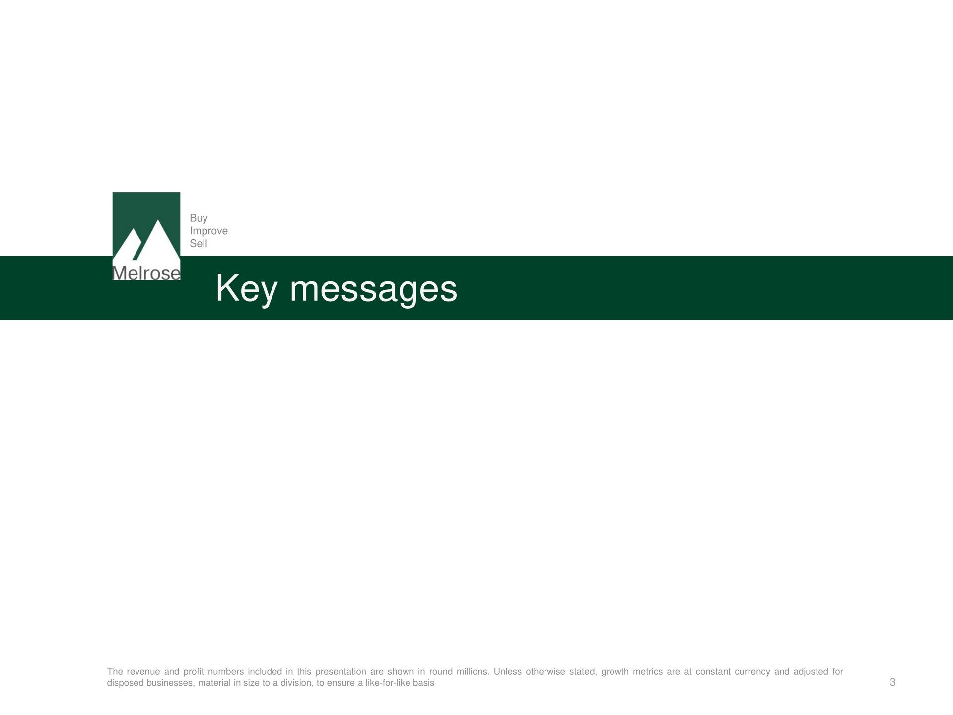 key messages | Melrose