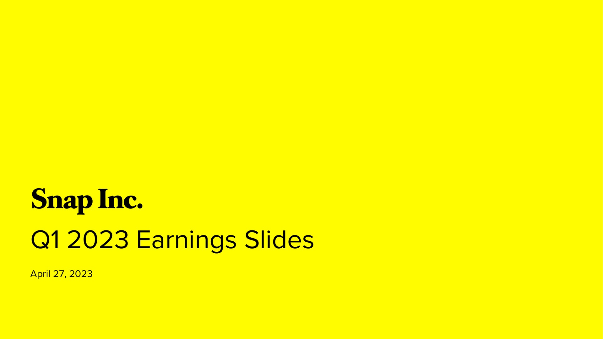 earnings slides snap | Snap Inc