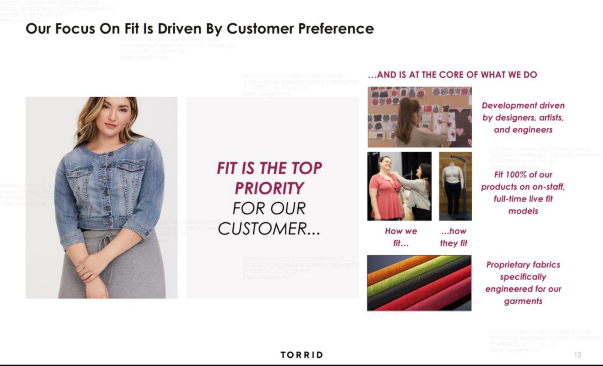 our focus on fit is driven by customer preference fit is the top fit of our | Torrid