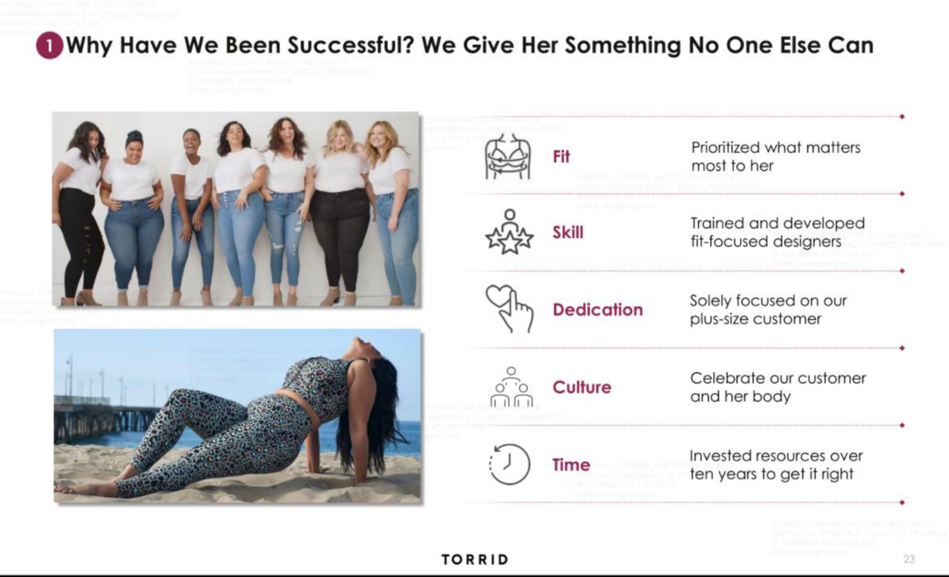 why have we been successful we give her something no one else can fit most to her | Torrid