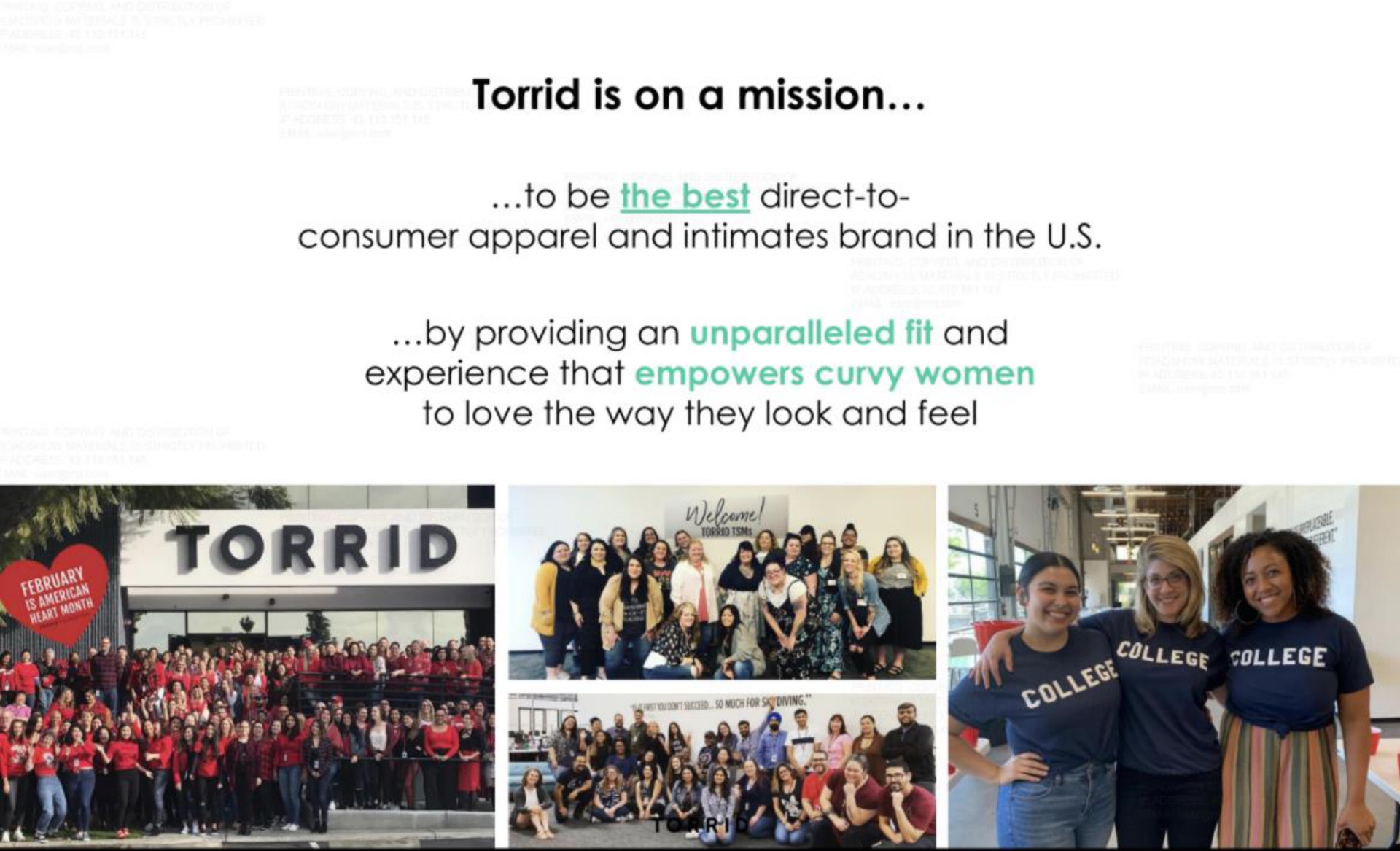 torrid is on a mission to be direct to consumer apparel and intimates brand in the by providing an experience that and to love the way they look and feel a so | Torrid