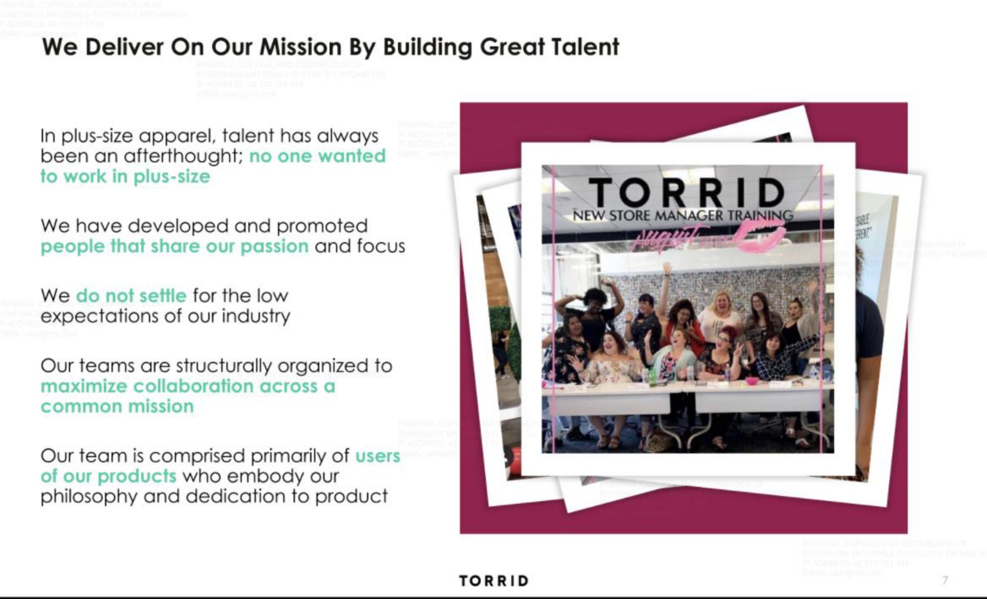 we deliver on our mission by building great talent | Torrid