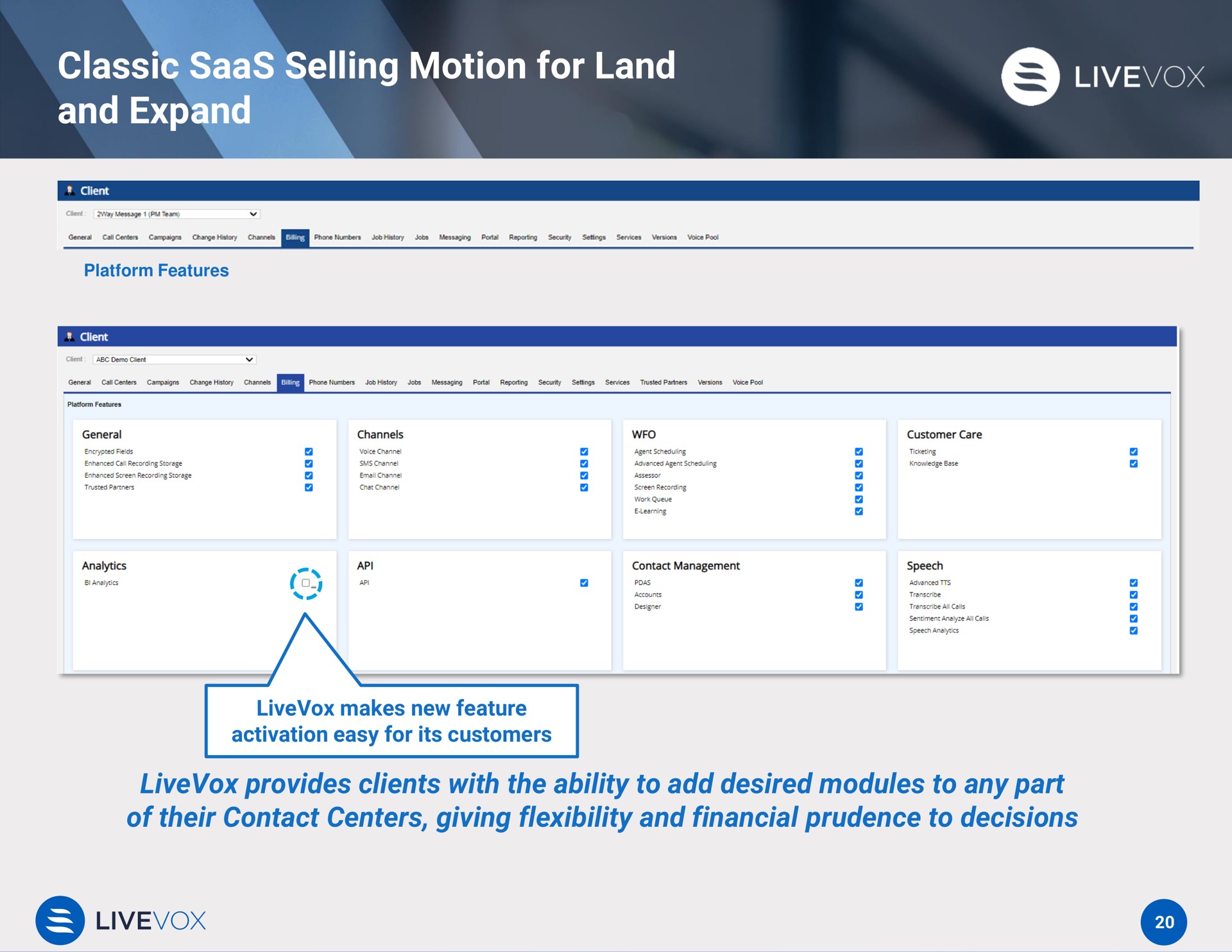 classic selling motion for land and expand | LiveVox