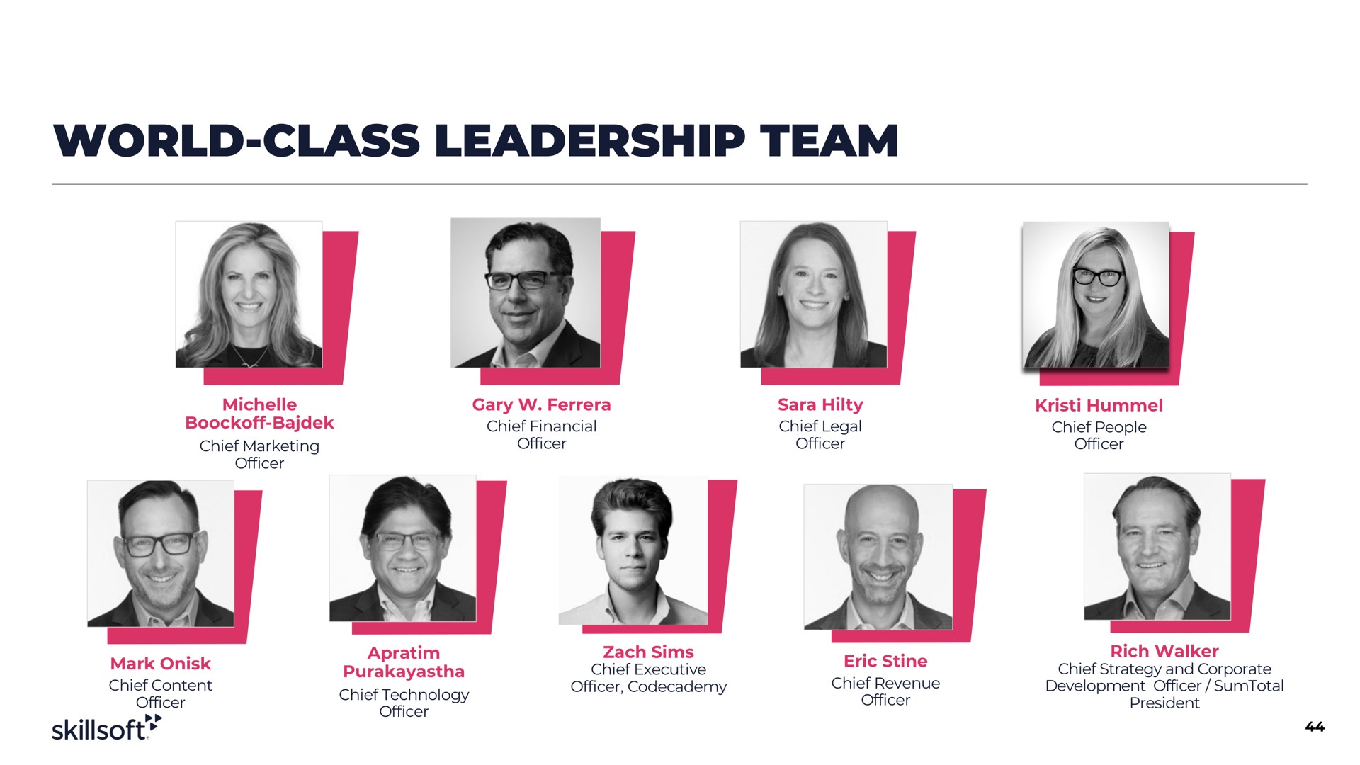 world class leadership team | Skillsoft