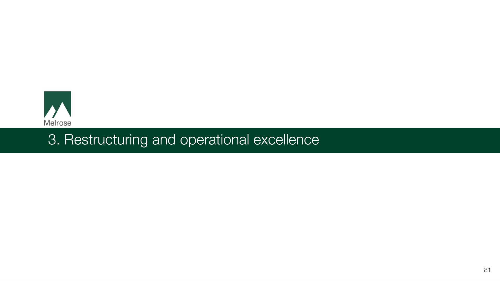 and operational excellence | Melrose