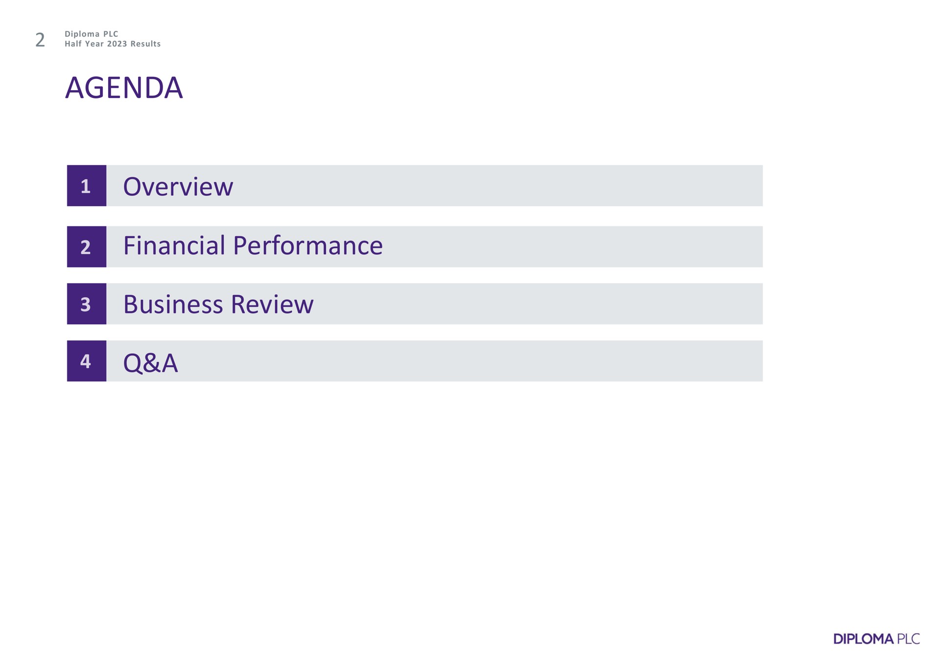 agenda overview financial performance business review a | Diploma
