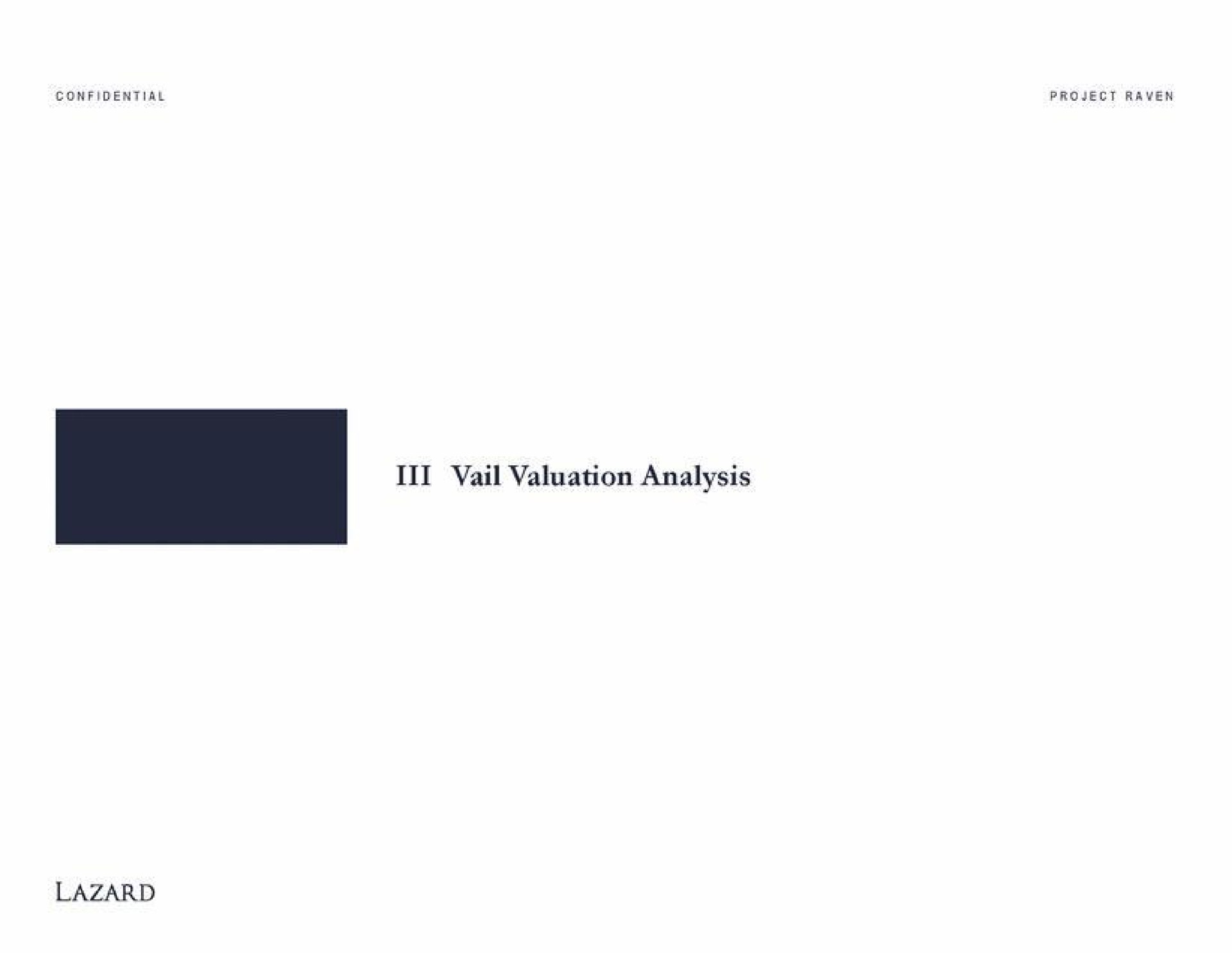 vail valuation analysis | Lazard