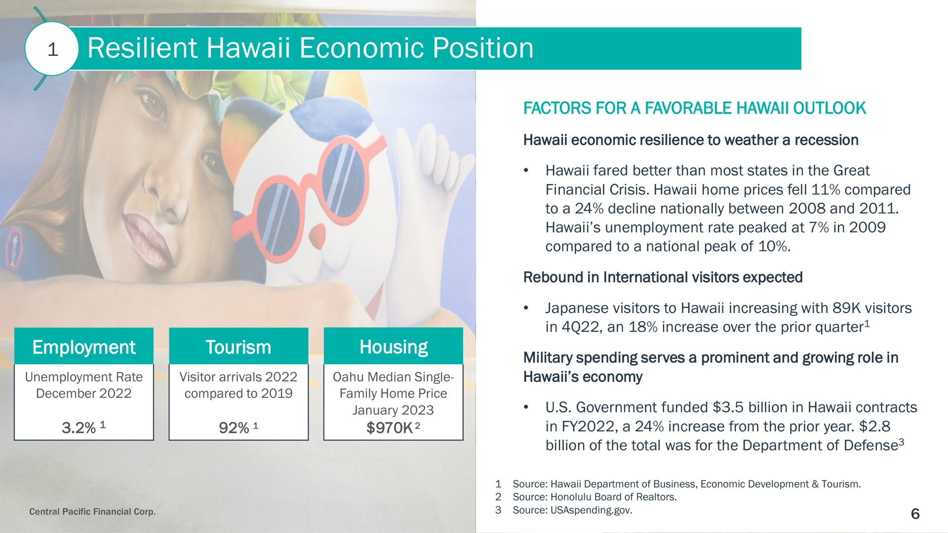 resilient economic position | Central Pacific Financial