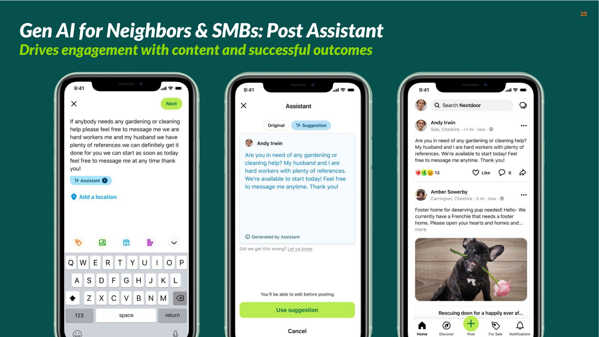gen for neighbors post assistant drives engagement with content and successful outcomes | Nextdoor