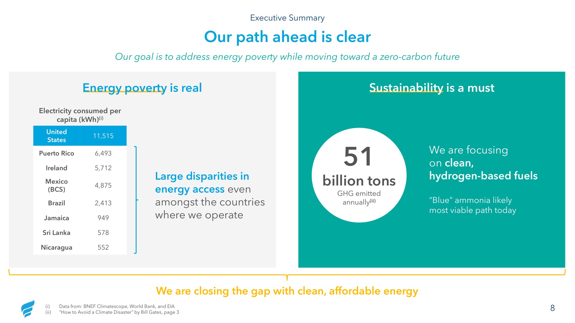 our path ahead is clear energy poverty is real is a must billion tons pie | NewFortress Energy