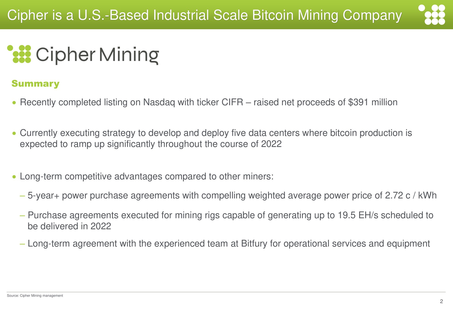 cipher is a based industrial scale mining company | Cipher Mining