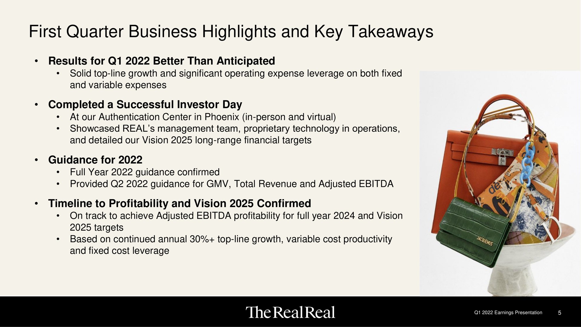 first quarter business highlights and key | The RealReal