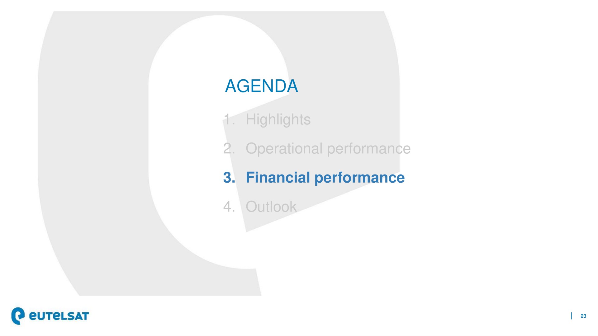 agenda highlights operational performance financial performance outlook | Eutelsat