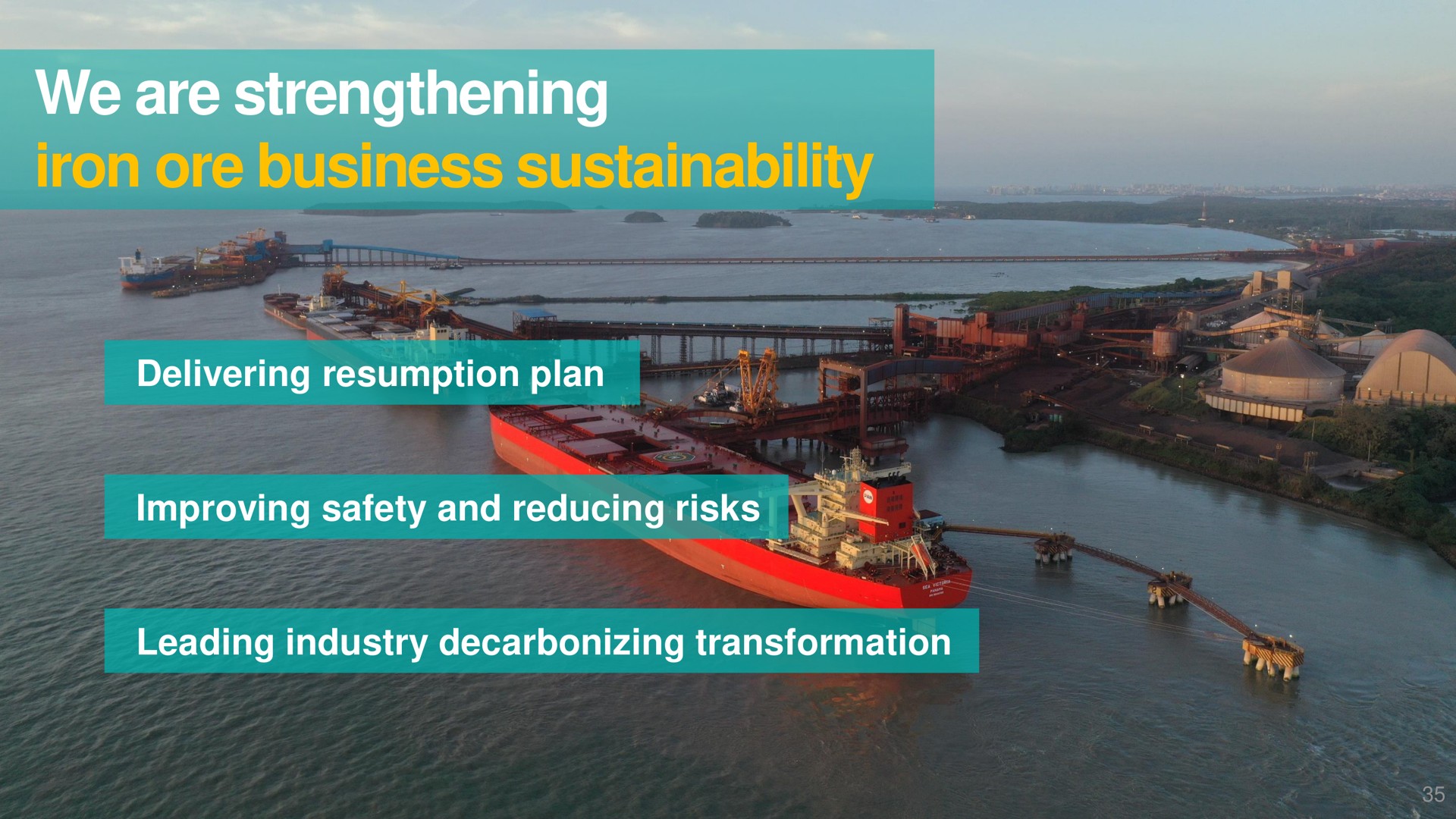 we are strengthening iron ore business improving safety and reducing risks a leading industry decarbonizing transformation | Vale