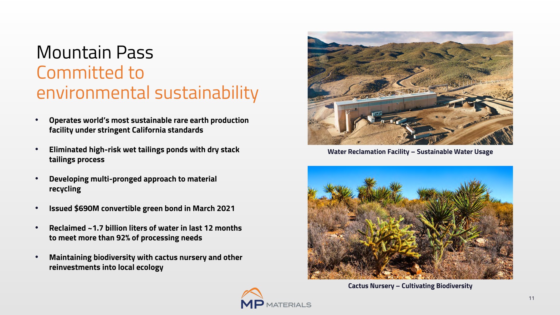 mountain pass committed to environmental | MP Materials