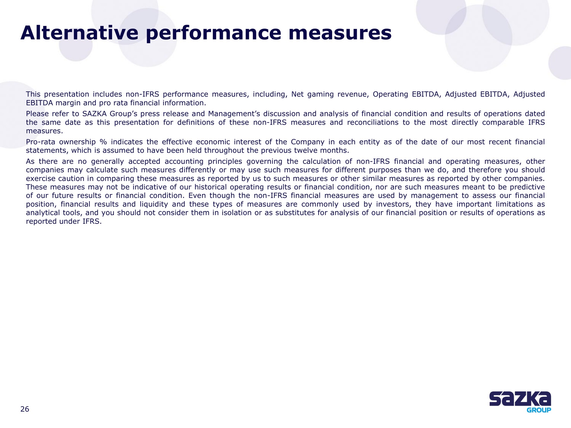 alternative performance measures | Allwyn
