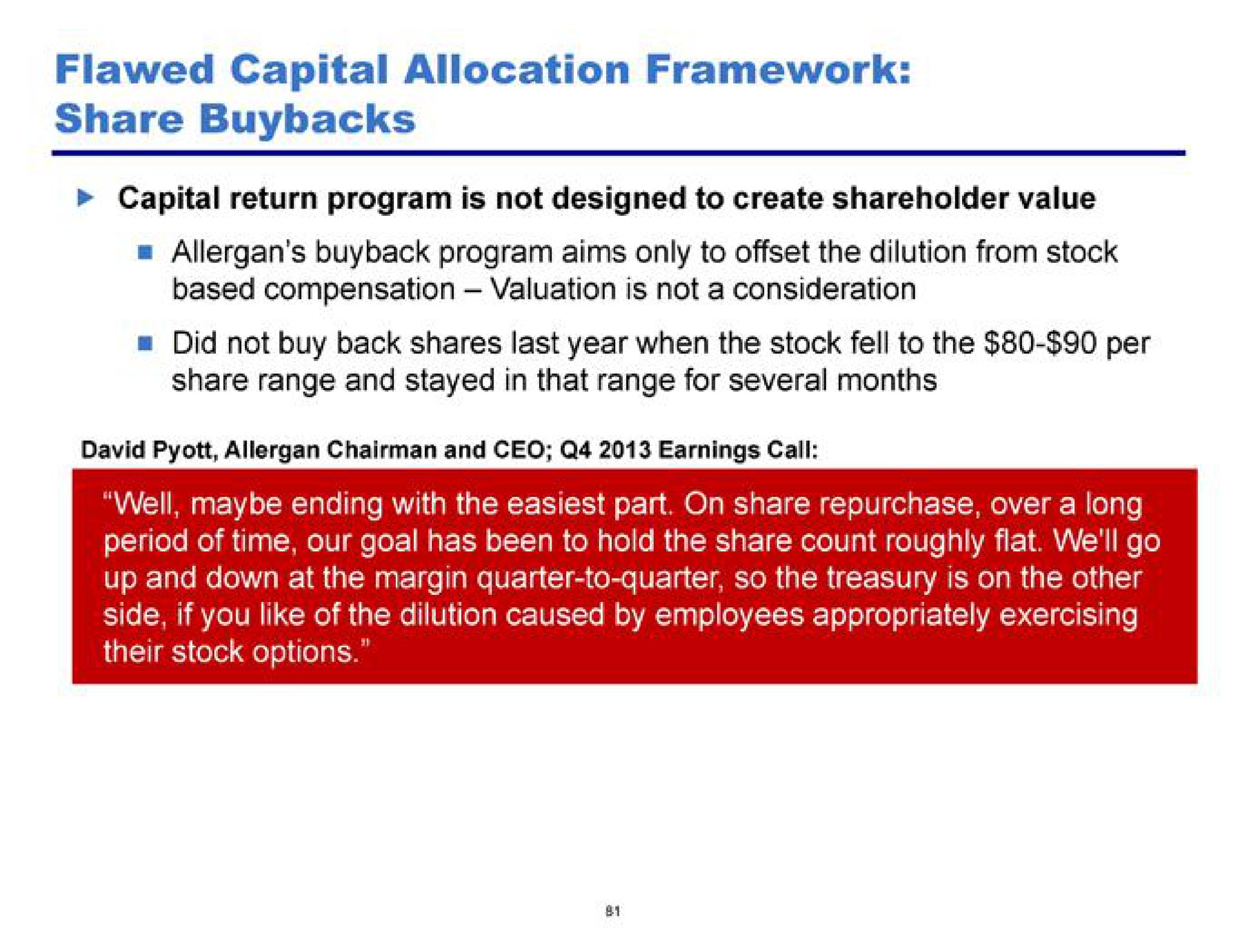 flawed capital allocation framework share | Pershing Square