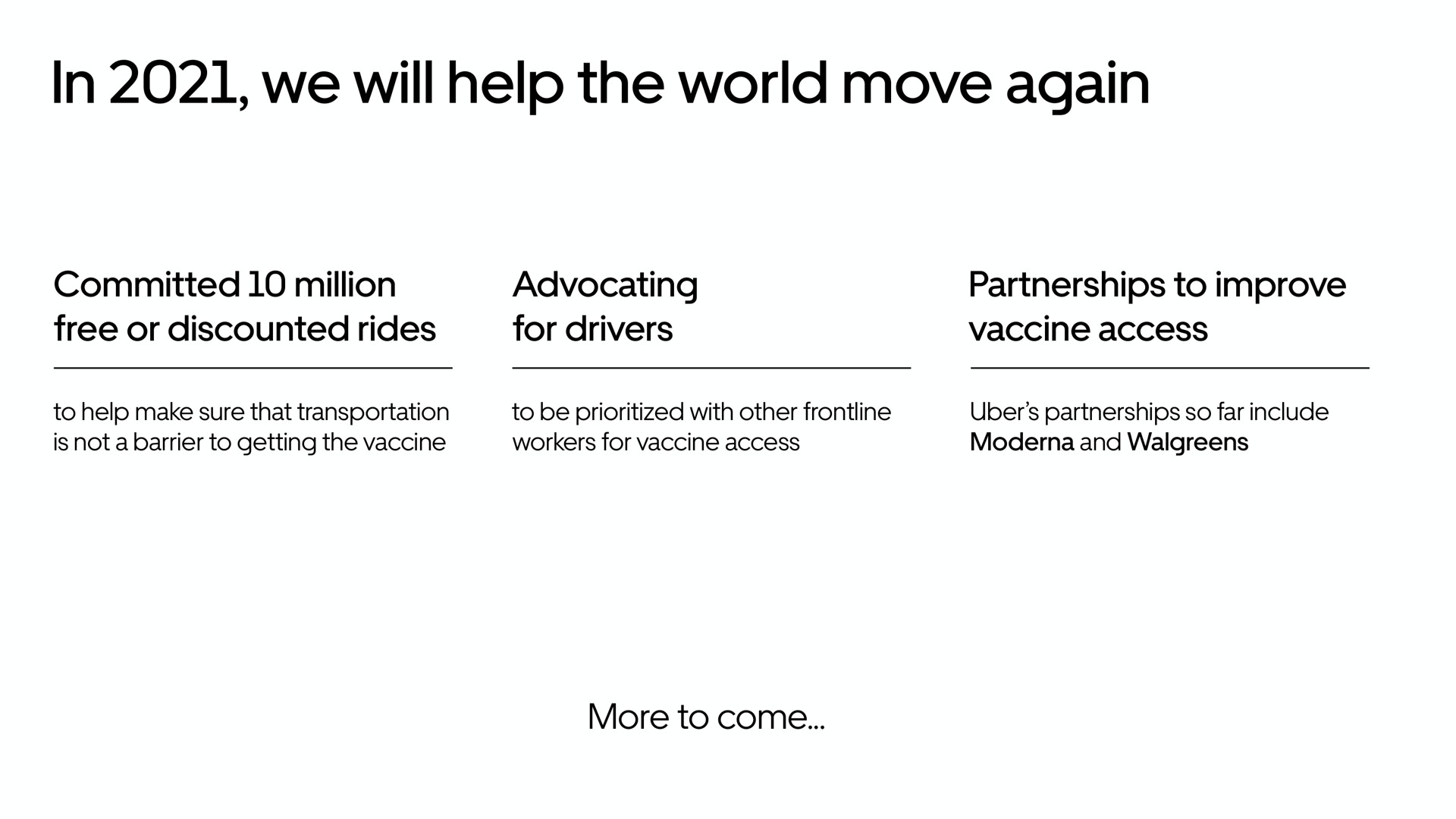 in we will help the world move again | Uber