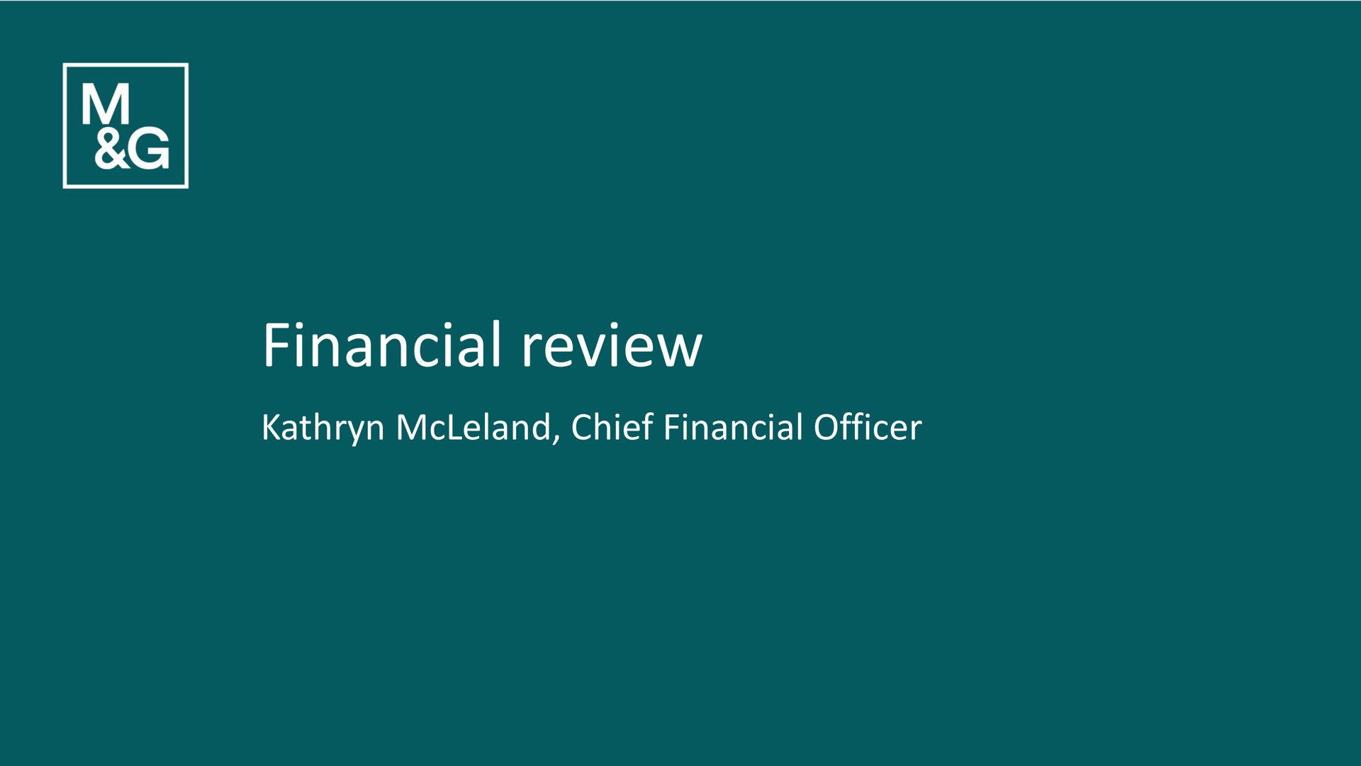 financial review chief financial officer | M&G