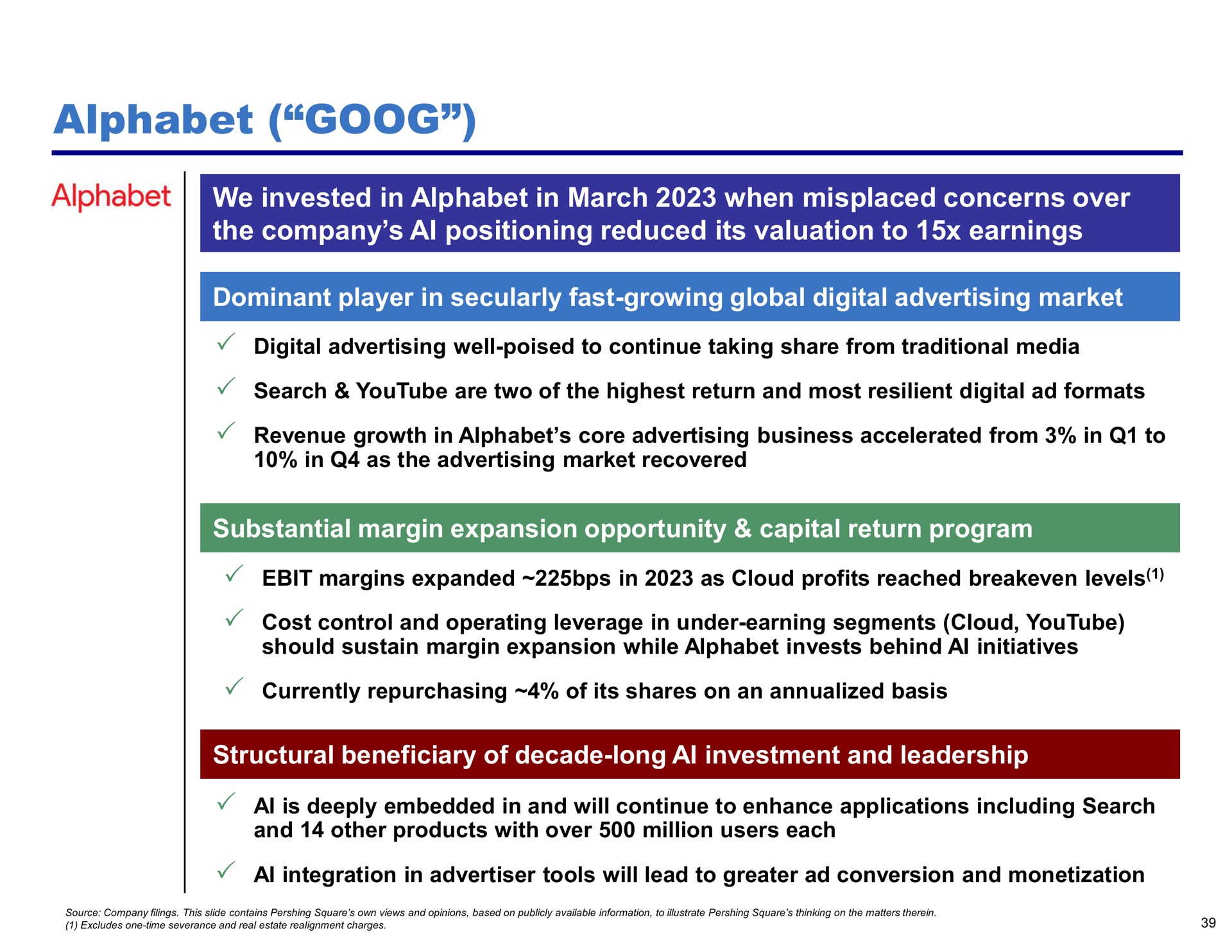 alphabet we invested in in march when misplaced concerns over | Pershing Square