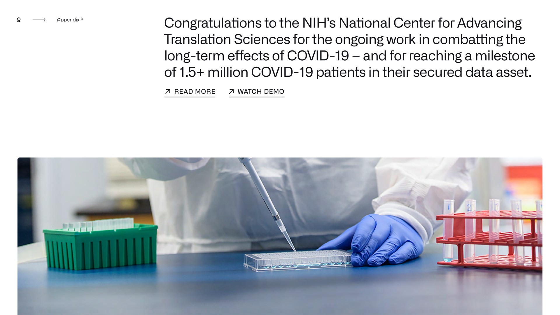 congratulations to the national center for advancing translation sciences for the ongoing work in combatting the long term effects of covid and for reaching a milestone of million covid patients in their secured data asset | Palantir