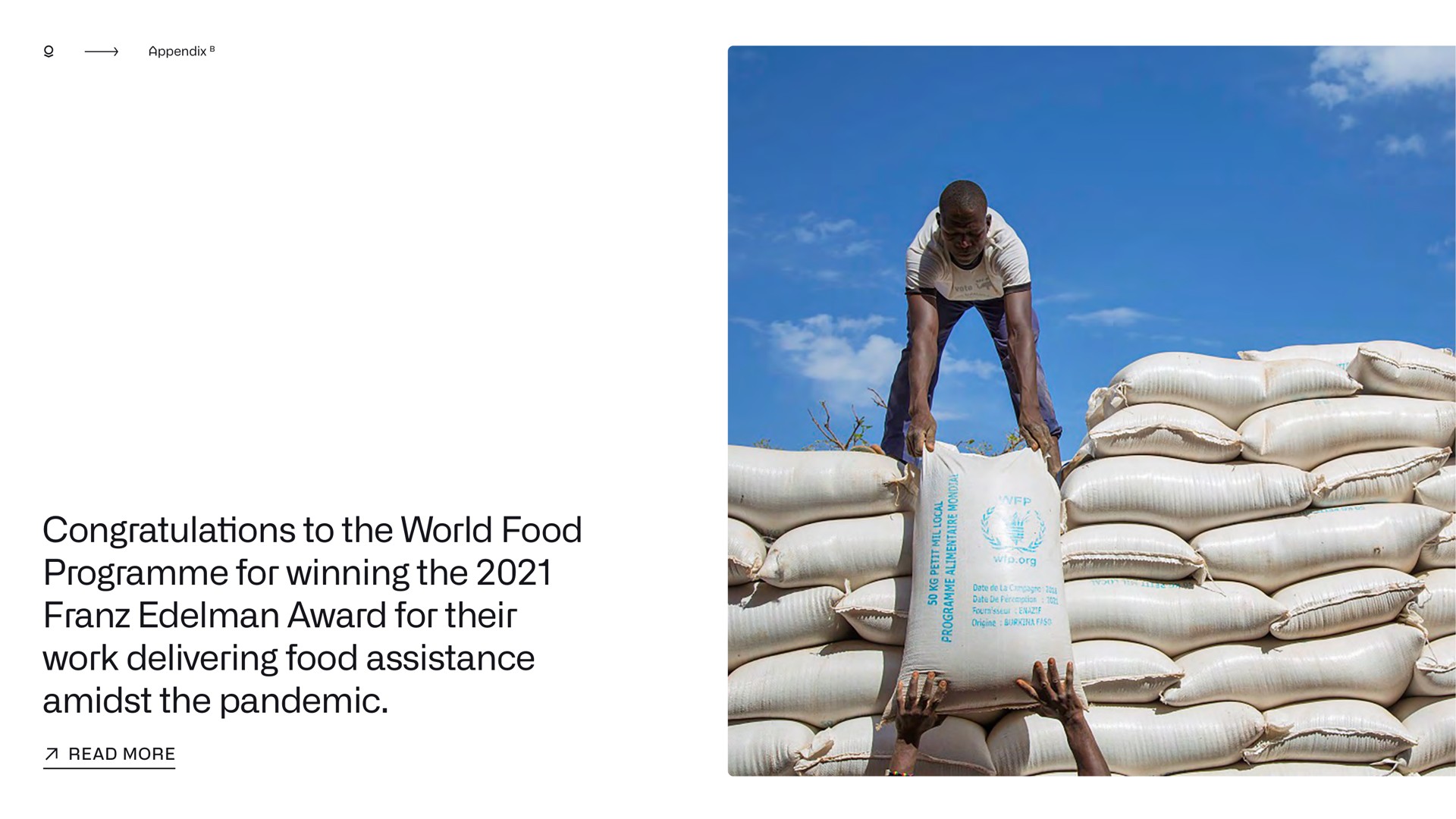 congratulations to the world food for winning the award for their work delivering food assistance amidst the pandemic | Palantir