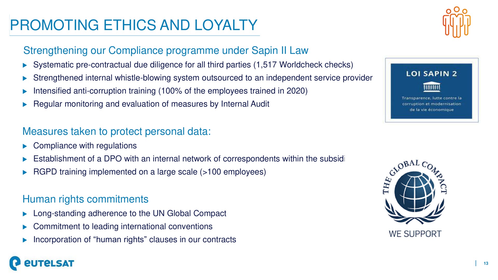 promoting ethics and loyalty | Eutelsat