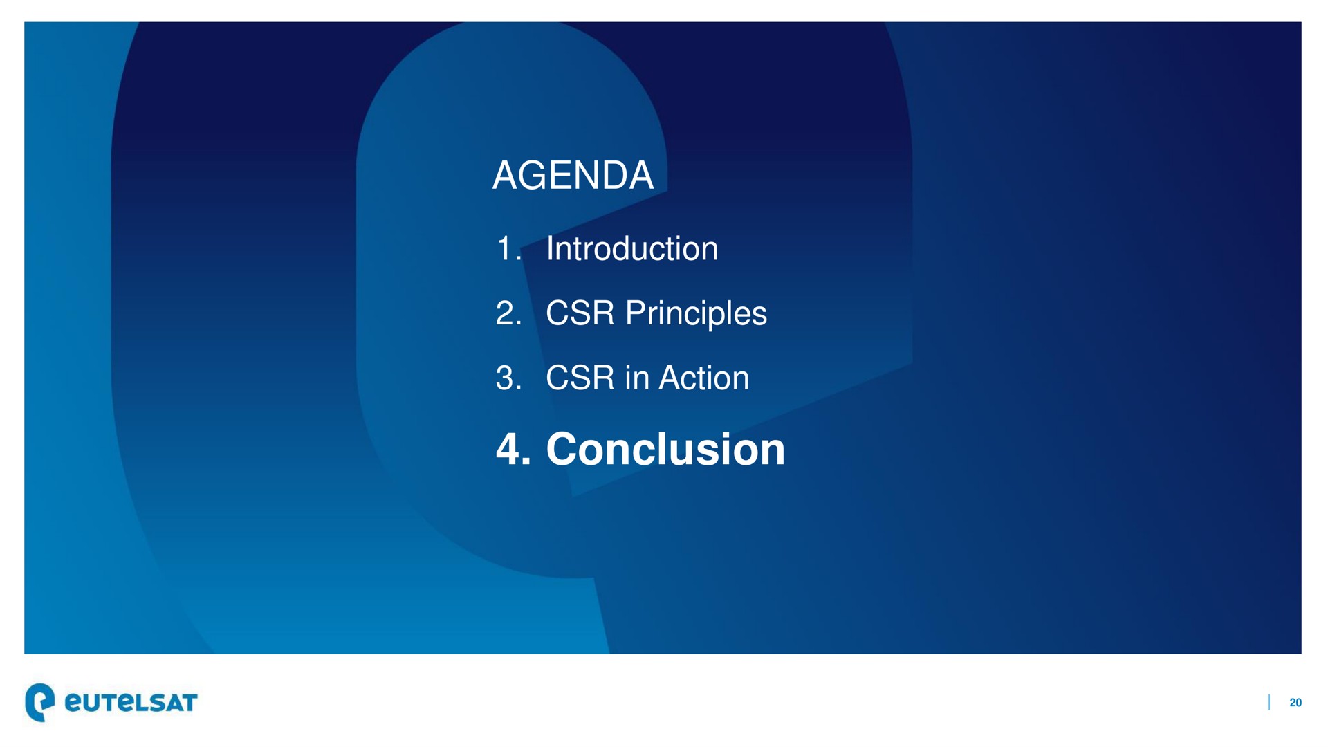 agenda conclusion principles | Eutelsat