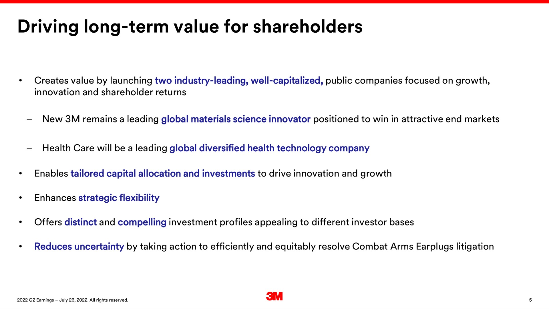 driving long term value for shareholders | 3M