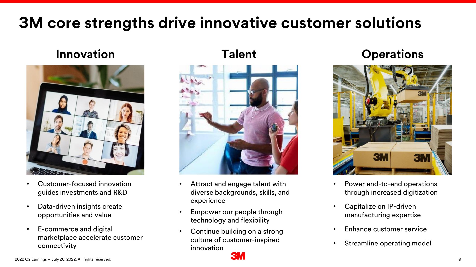 core strengths drive innovative customer solutions innovation talent operations | 3M
