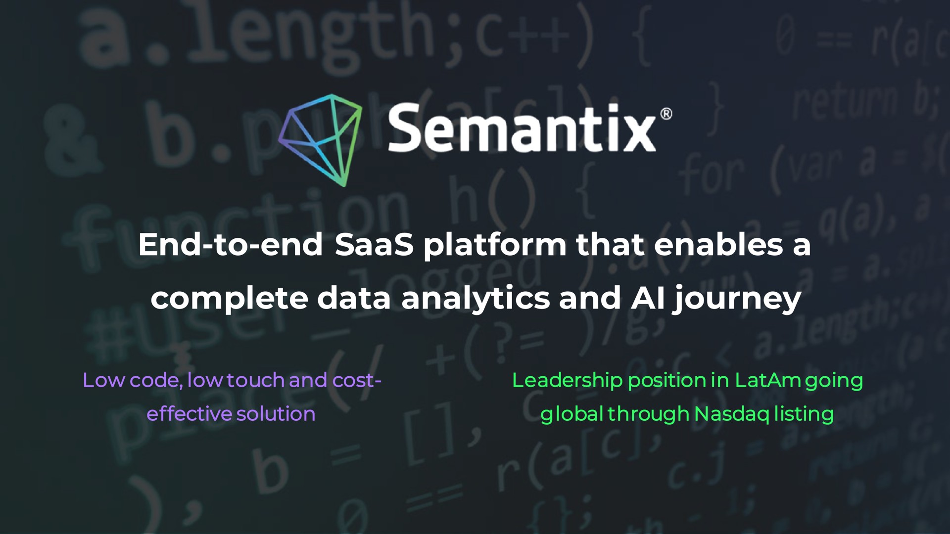end to end platform that enables a complete data analytics and journey | Semantix