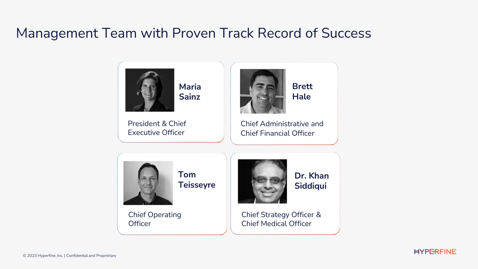 management team with proven track record of success | Hyperfine
