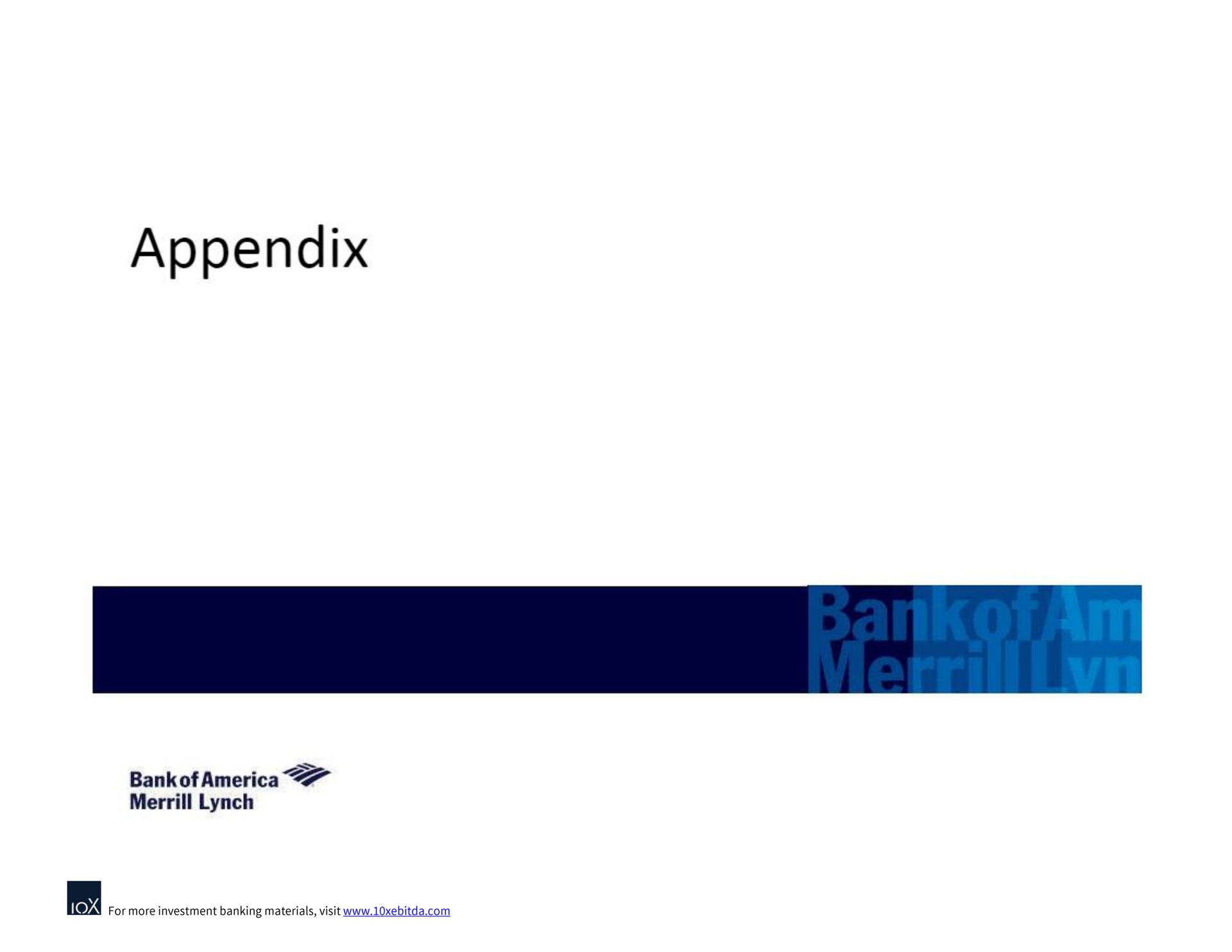 appendix bank of | Bank of America