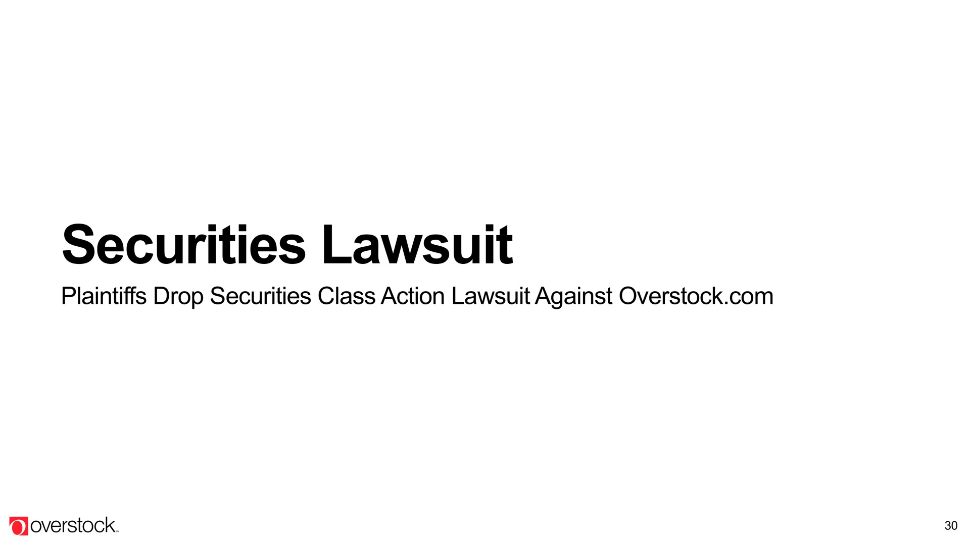 securities lawsuit | Overstock