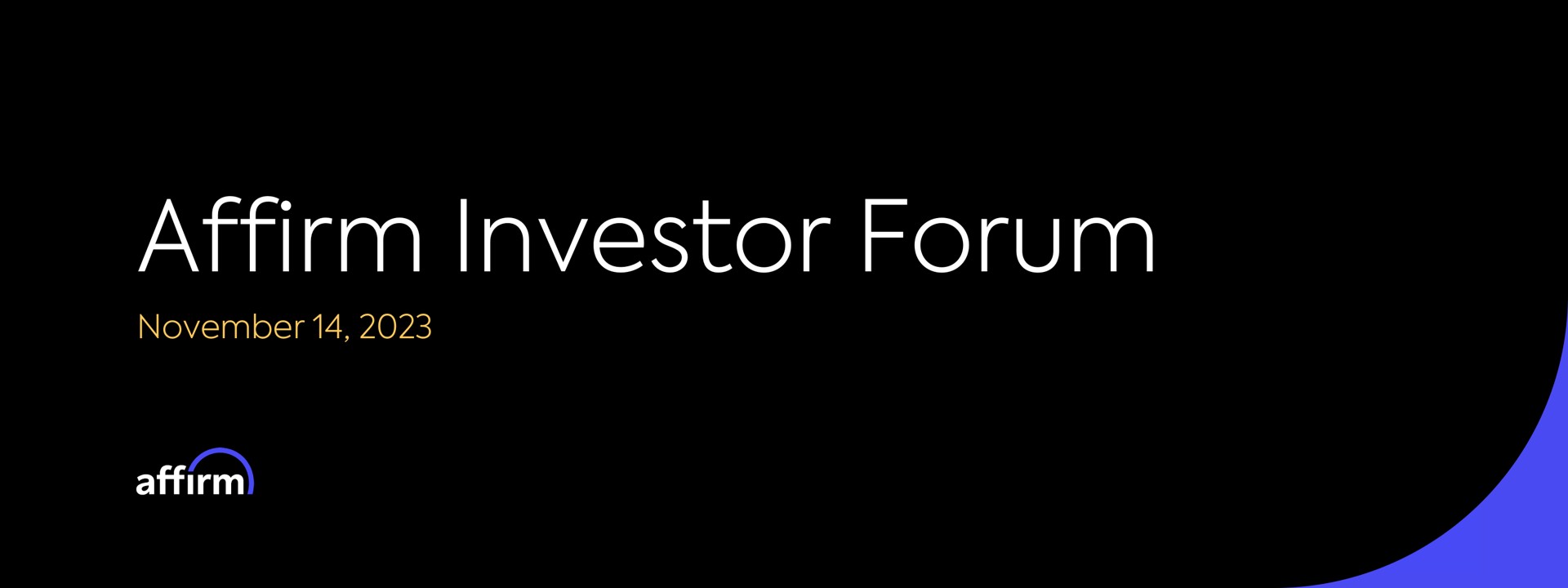 affirm investor forum | Affirm